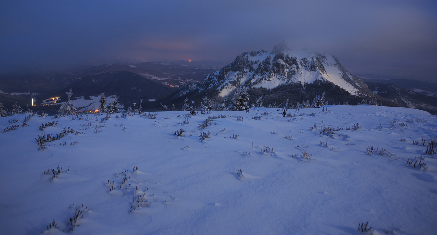 Mt. Rozsutec in the moonlight, Mala Fatra, Slovakia